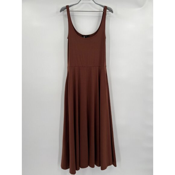 Quince Dresses & Skirts - Quince Women’s Brown Tencel Jersey Fit & Flare Dress sz S NWT Sleeveless Midi